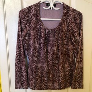 jones new york purple patterned long sleeve